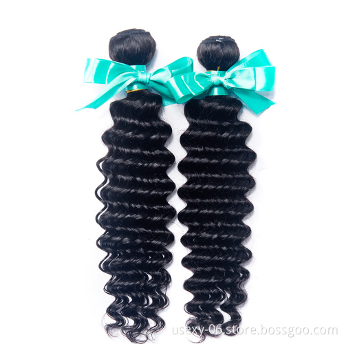 Usexy Virgin Cuticle Aligned Hair Bundles Deep Wave Raw Indian Hair Extension